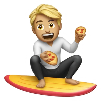 surfer eating piz sticker