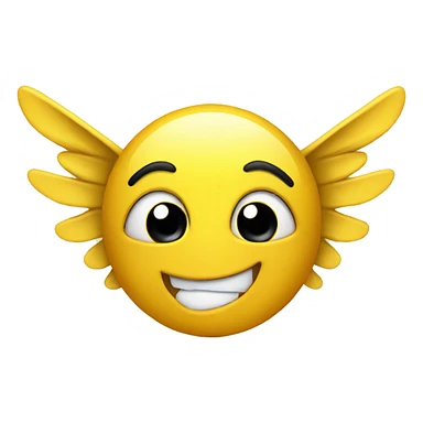 yellow tear smiling with wings sticker