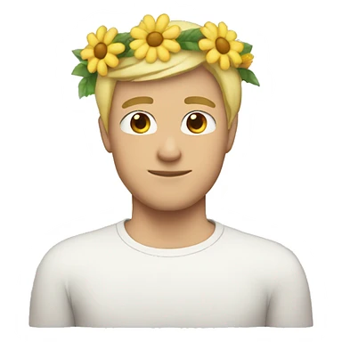 blonde soft man emoji wearing a flower crown sticker