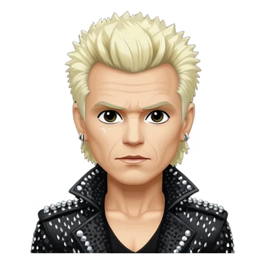 Billy Idol with white blonde hair, black sequin outfit  sticker