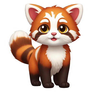 Cute Adorable Red Panda Cat hybrid full body sticker