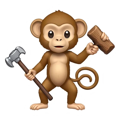 monkey with a hammer sticker