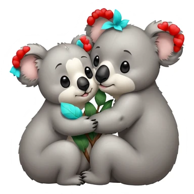 Bear kisses a koala sticker