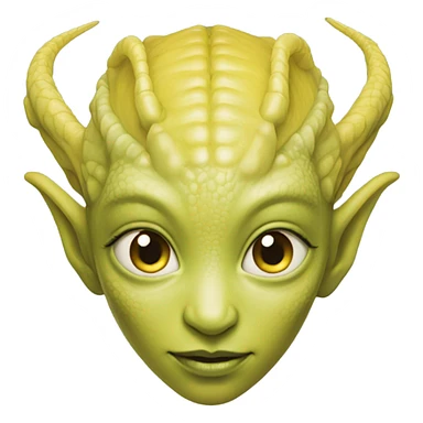 Photo realistic, alien female yellow,  on white china dragon infinite story sticker