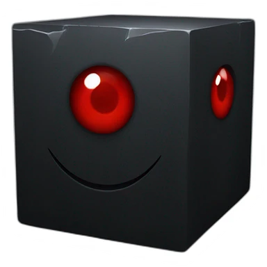 Black cube with red eyes sticker