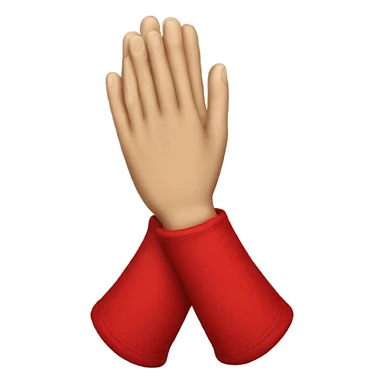 Prayer hands wearing red gloves sticker