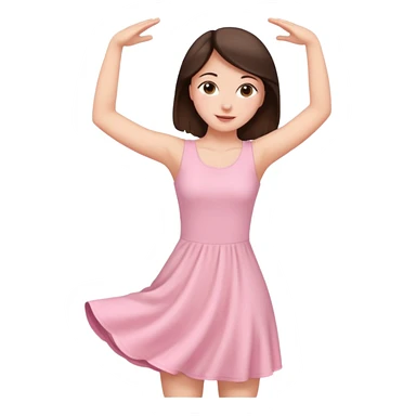 brunette girl in light pink stretching sticker