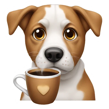 Dog with coffee sticker