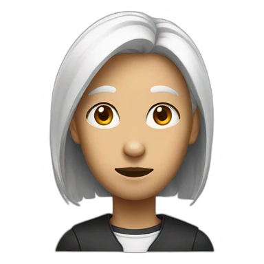 black and white rabbit eared person  sticker