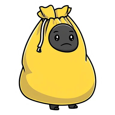 character with a sack over its head sticker