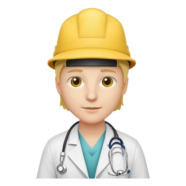 doctor with yellow hat sticker