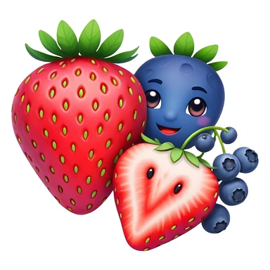 A strawberry and blueberry in love sticker