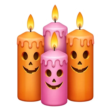 pastel halloween candles cozy pastel pink orange sticker