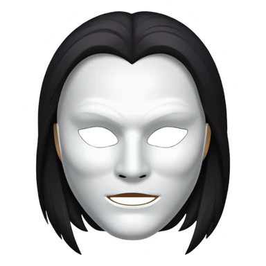 white mask with hair  sticker