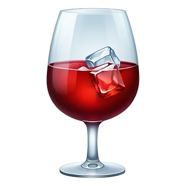 glass of wine with ice sticker