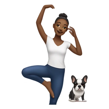 Dancer with French bulldog  sticker