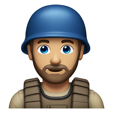 bomb disposal technician, tanned, blue eyes, brown hair and short beard sticker