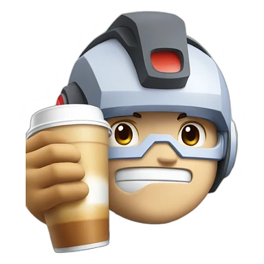 Mega Man who is Drinking a Latte sticker