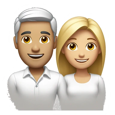 happy couple in white shirts sticker