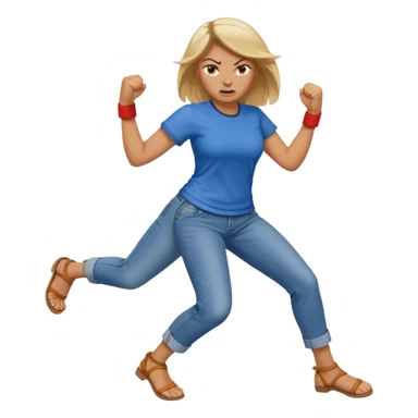 Woman angry kickin sticker