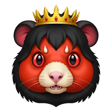 guinea pig as a demon king, emoji style, with glowing red eyes sticker