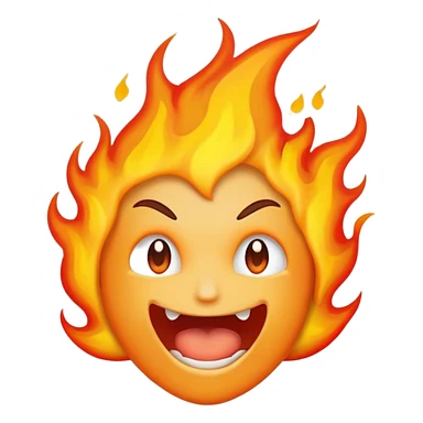 mouth with flames coming out sticker