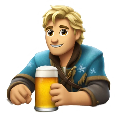 frozen tomando cerveza sticker