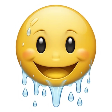 scared smiley face with water being poured down its throat sticker