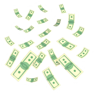 raining dollar bills sticker