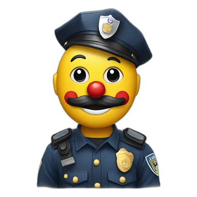 Clown with police helmet sticker