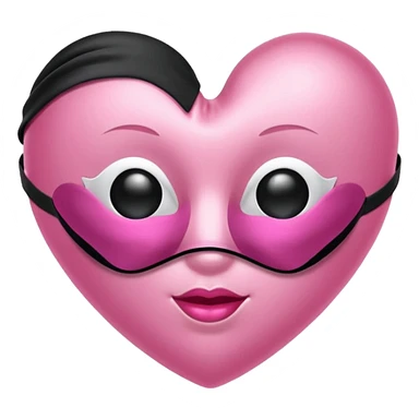 Pink satin heart with sleep mask sticker