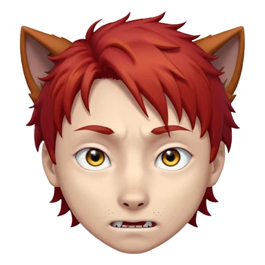 Wolf Anime Boy scared red hair sticker