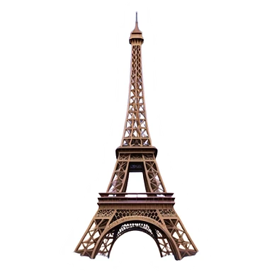 Cinematic Realistic Eiffel Tower Landmark Emoji, featuring the iron lattice structure illuminated against a twilight Parisian sky sticker