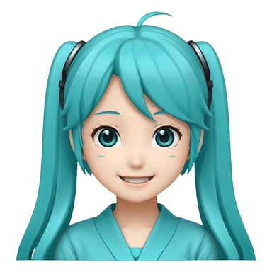 Hatsune Miku as a emoticon and is cute like an anime girl sticker