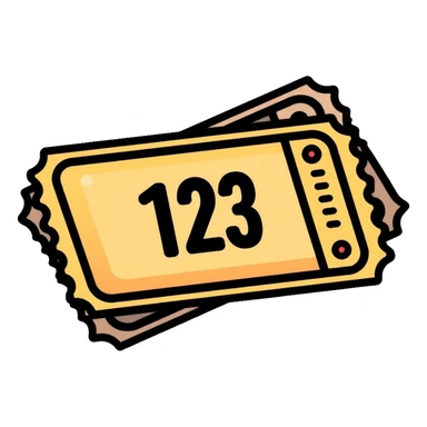 A raffle ticket with the number 123 on it sticker