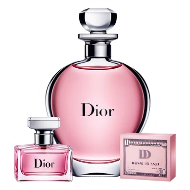 “Dior perfume and pink money. sticker