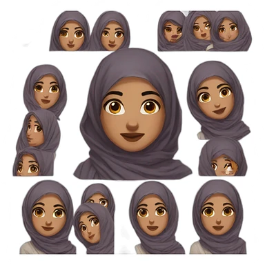 Twitch emote hijabi princess realistic freckles winter sticker