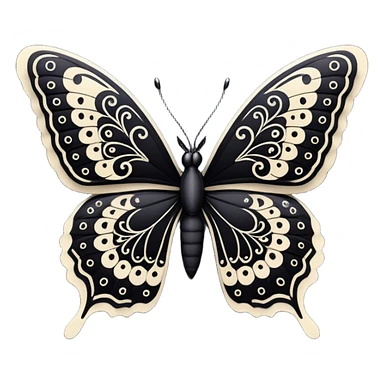Butterfly black sticker