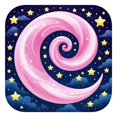 starry night sky, dreams, pink sticker