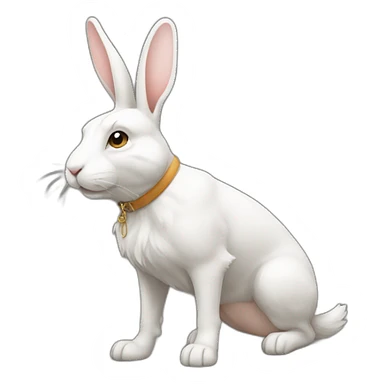Lapin sur un chien sticker