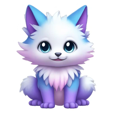 Cute cool white blue purple pink animal hybrid Fakemon full body sticker