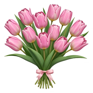 light pink tulip bouquet  sticker