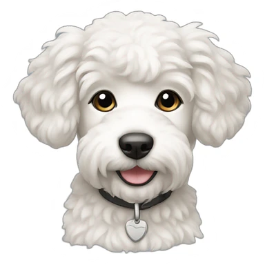 White female Caniche puppy sticker