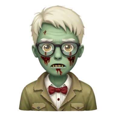 zombie with big glasses sticker