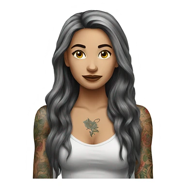 tattooed woman very attractive long hair sticker