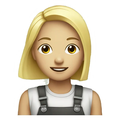 a girl with straight blonde hair eating crops sticker