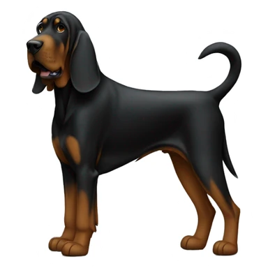 Black bloodhound standing  sticker