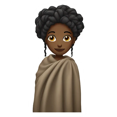 Black girl with locs in a blanket  sticker
