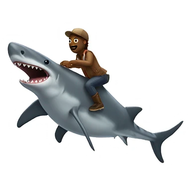 Moose riding a shark sticker
