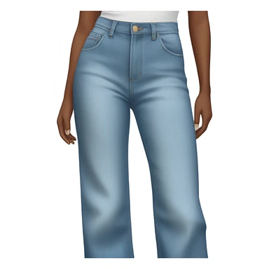 Wide leg high waisted light jeans sticker